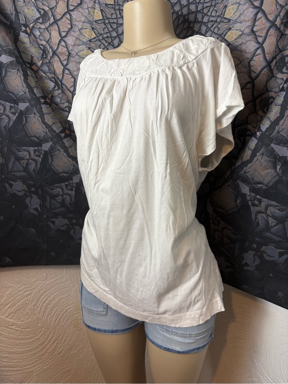 White Short Sleeve formal top